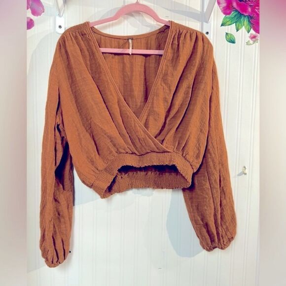 Free People Rust Brown Women's Top Sz S - Picture 1 of 4
